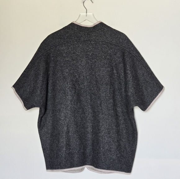 Tollar Made in Korea Zip Front Blanket Cape Poncho Coat Pockets O/S - Picture 8 of 10